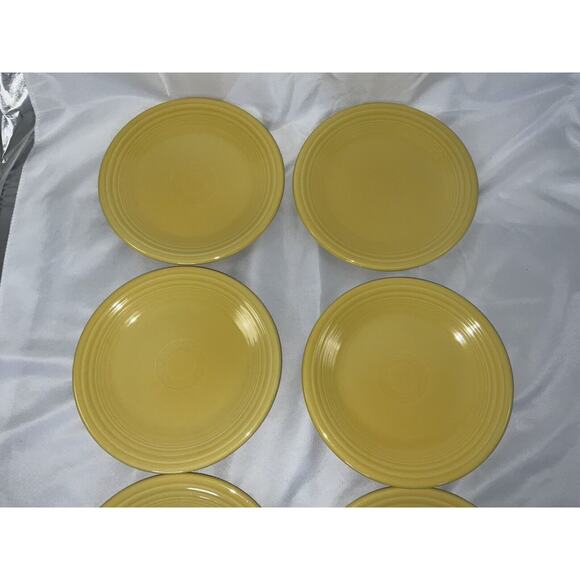 VTG VINTAGE YELLOW FIESTA WARE DINNER SALAD PLATES 7.25 IN SET/6 - Picture 2 of 8